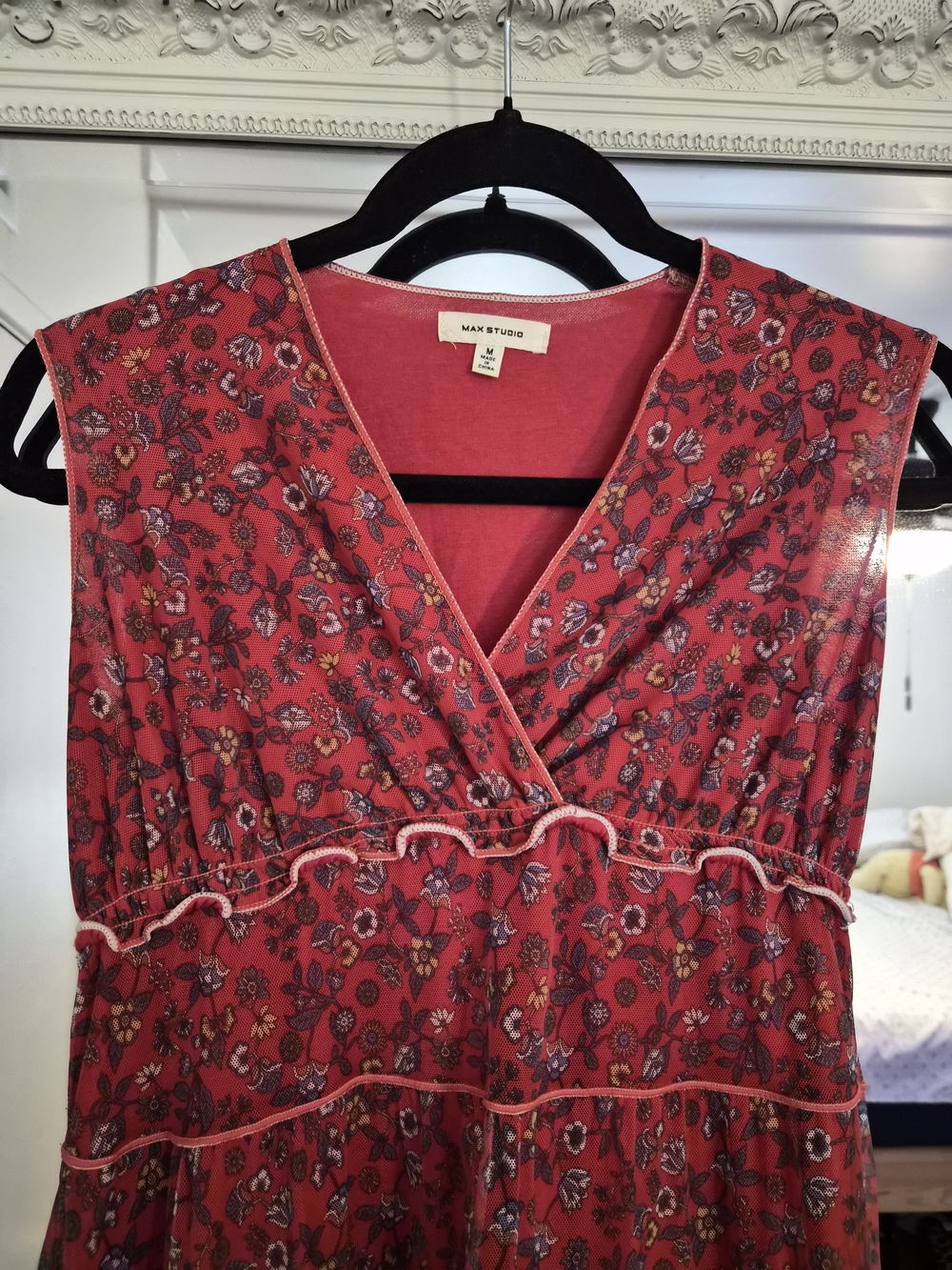 Max Studio Red Floral Tiered Maxi Dress - Picture 2 of 6
